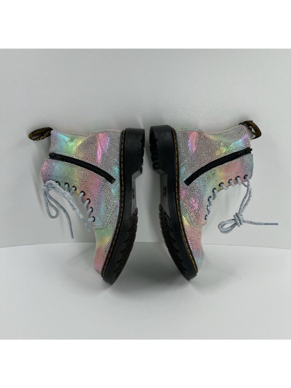 Dr Martens AirWair 1460 Pascal J Boots Kids US 2 Zip Leather Rainbow Iridescent - Picture 7 of 15